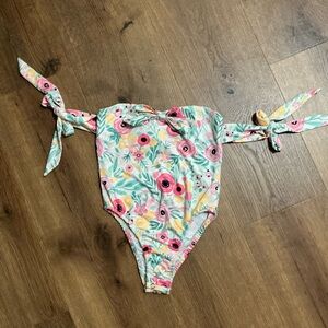 Floral Kids Bodysuit with Pink and Green Design